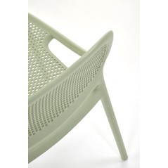 Scaun gradina Halmar K532, cadru polipropilena, stivuibil, stil scandinav, 50x56x80x45cm, polipropilena, verde