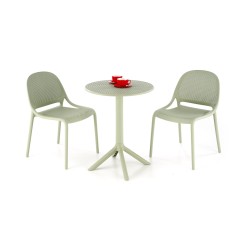 Scaun gradina Halmar K532, cadru polipropilena, stivuibil, stil scandinav, 50x56x80x45cm, polipropilena, verde