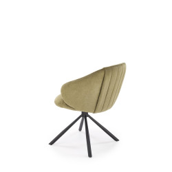 Scaun tapitat living/sufragerie Halmar K533, cadru metal, rotativ 180 grade, stil modern, 57x60x80x49cm, catifea, verde