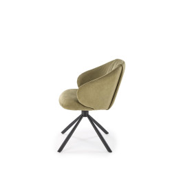 Scaun tapitat living/sufragerie Halmar K533, cadru metal, rotativ 180 grade, stil modern, 57x60x80x49cm, catifea, verde
