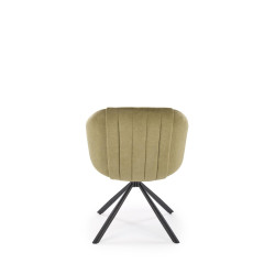 Scaun tapitat living/sufragerie Halmar K533, cadru metal, rotativ 180 grade, stil modern, 57x60x80x49cm, catifea, verde