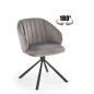 Scaun rotativ Halmar K533, stofa catifelata/metal, picioare antiderapante, inaltime 80 cm, gri
