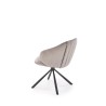 Scaun tapitat living/sufragerie Halmar K533, cadru metal, rotativ 180 grade, stil modern, 57x60x80x49cm, catifea, gri