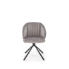 Scaun tapitat living/sufragerie Halmar K533, cadru metal, rotativ 180 grade, stil modern, 57x60x80x49cm, catifea, gri