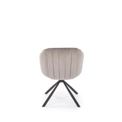 Scaun tapitat living/sufragerie Halmar K533, cadru metal, rotativ 180 grade, stil modern, 57x60x80x49cm, catifea, gri
