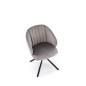 Scaun rotativ Halmar K533, stofa catifelata/metal, picioare antiderapante, inaltime 80 cm, gri