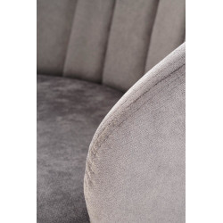 Scaun tapitat living/sufragerie Halmar K533, cadru metal, rotativ 180 grade, stil modern, 57x60x80x49cm, catifea, gri