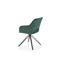 Scaun modern living, rotativ la 360 grade, tapiterie catifea si structura metalica, stil modern, verde