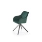 Scaun modern living, rotativ la 360 grade, tapiterie catifea si structura metalica, stil modern, verde