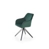 Scaun tapitat living/sufragerie Halmar K535, cadru metal, rotativ 360 grade, stil modern, 57x60x86x50cm, catifea, verde