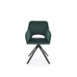 Scaun modern living, rotativ la 360 grade, tapiterie catifea si structura metalica, stil modern, verde