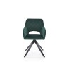 Scaun tapitat living/sufragerie Halmar K535, cadru metal, rotativ 360 grade, stil modern, 57x60x86x50cm, catifea, verde