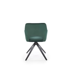Scaun tapitat living/sufragerie Halmar K535, cadru metal, rotativ 360 grade, stil modern, 57x60x86x50cm, catifea, verde
