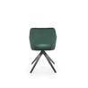 Scaun tapitat living/sufragerie Halmar K535, cadru metal, rotativ 360 grade, stil modern, 57x60x86x50cm, catifea, verde