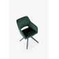 Scaun modern living, rotativ la 360 grade, tapiterie catifea si structura metalica, stil modern, verde