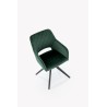 Scaun tapitat living/sufragerie Halmar K535, cadru metal, rotativ 360 grade, stil modern, 57x60x86x50cm, catifea, verde