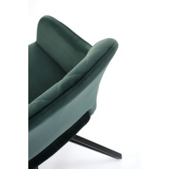 Scaun tapitat living/sufragerie Halmar K535, cadru metal, rotativ 360 grade, stil modern, 57x60x86x50cm, catifea, verde