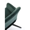 Scaun tapitat living/sufragerie Halmar K535, cadru metal, rotativ 360 grade, stil modern, 57x60x86x50cm, catifea, verde