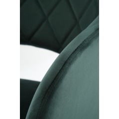 Scaun tapitat living/sufragerie Halmar K535, cadru metal, rotativ 360 grade, stil modern, 57x60x86x50cm, catifea, verde