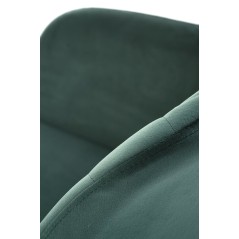 Scaun tapitat living/sufragerie Halmar K535, cadru metal, rotativ 360 grade, stil modern, 57x60x86x50cm, catifea, verde