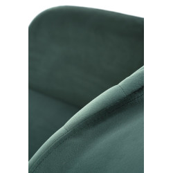 Scaun tapitat living/sufragerie Halmar K535, cadru metal, rotativ 360 grade, stil modern, 57x60x86x50cm, catifea, verde