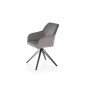 Scaun modern rotativ la 360 grade, tapitat cu catifea gri, structura metalica, stil modern Scaun modern rotativ la 360 grade, tapitat cu catifea gri, structura metalica, stil modern