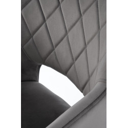Scaun tapitat living/sufragerie Halmar K535, cadru metal, rotativ 360 grade, stil modern, 57x60x86x50cm, catifea, gri