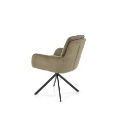 Scaun tapitat pentru living Halmar K536, structura metalica, tapiterie stofa, rotativ la 360 grade, verde