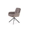 Scaun tapitat living Halmar K536, cadru metal, perna inclusa, rotativ 360 grade, stil modern, 62x68x85x52cm, stofa, gri
