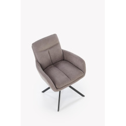 Scaun tapitat living Halmar K536, cadru metal, perna inclusa, rotativ 360 grade, stil modern, 62x68x85x52cm, stofa, gri
