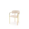 Scaun tapitat living/sufragerie Halmar K537, cadru metal, stil glamour, 54x56x76x47cm, stofa, crem