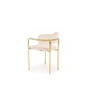 Scaun tapitat living/sufragerie Halmar K537, cadru metal, stil glamour, 54x56x76x47cm, stofa, crem