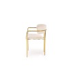 Scaun tapitat living/sufragerie Halmar K537, cadru metal, stil glamour, 54x56x76x47cm, stofa, crem