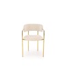 Scaun tapitat living/sufragerie Halmar K537, cadru metal, stil glamour, 54x56x76x47cm, stofa, crem