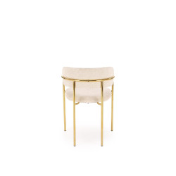 Scaun tapitat living/sufragerie Halmar K537, cadru metal,  stil glamour, 54x56x76x47cm, stofa, crem