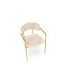 Scaun tapitat living/sufragerie Halmar K537, cadru metal, stil glamour, 54x56x76x47cm, stofa, crem