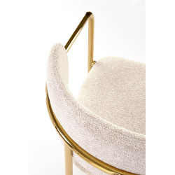 Scaun tapitat living/sufragerie Halmar K537, cadru metal,  stil glamour, 54x56x76x47cm, stofa, crem