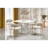 Scaun tapitat living/sufragerie Halmar K537, cadru metal, stil glamour, 54x56x76x47cm, stofa, crem