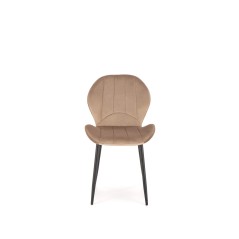 Scaun tapitat living/sufragerie Halmar K538, cadru metal,  stil modern, 48x57x85x47cm, catifea, bej