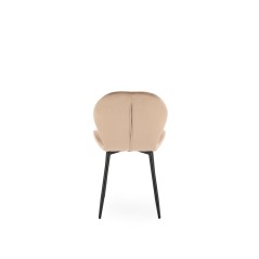 Scaun tapitat living/sufragerie Halmar K538, cadru metal,  stil modern, 48x57x85x47cm, catifea, bej