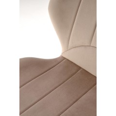 Scaun tapitat living/sufragerie Halmar K538, cadru metal,  stil modern, 48x57x85x47cm, catifea, bej