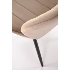 Scaun tapitat living/sufragerie Halmar K538, cadru metal,  stil modern, 48x57x85x47cm, catifea, bej