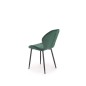 Scaun elegant de living, cadru metalic si tapiterie din catifea, inaltime 85 cm, verde, picioare negre