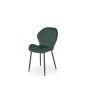 Scaun elegant de living, cadru metalic si tapiterie din catifea, inaltime 85 cm, verde, picioare negre
