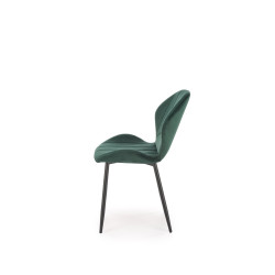 Scaun tapitat living/sufragerie Halmar K538, cadru metal,  stil modern, 48x57x85x47cm, catifea, verde