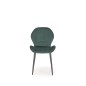 Scaun elegant de living, cadru metalic si tapiterie din catifea, inaltime 85 cm, verde, picioare negre