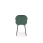 Scaun elegant de living, cadru metalic si tapiterie din catifea, inaltime 85 cm, verde, picioare negre