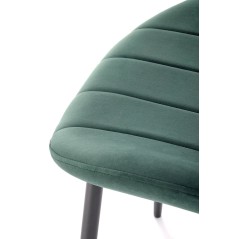 Scaun tapitat living/sufragerie Halmar K538, cadru metal,  stil modern, 48x57x85x47cm, catifea, verde