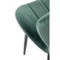 Scaun elegant de living, cadru metalic si tapiterie din catifea, inaltime 85 cm, verde, picioare negre