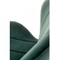 Scaun elegant de living, cadru metalic si tapiterie din catifea, inaltime 85 cm, verde, picioare negre